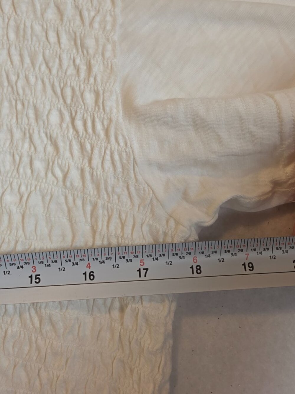 Aerie White Smocked T-Shirt Peplum Top XL NWT - Picture 11 of 14